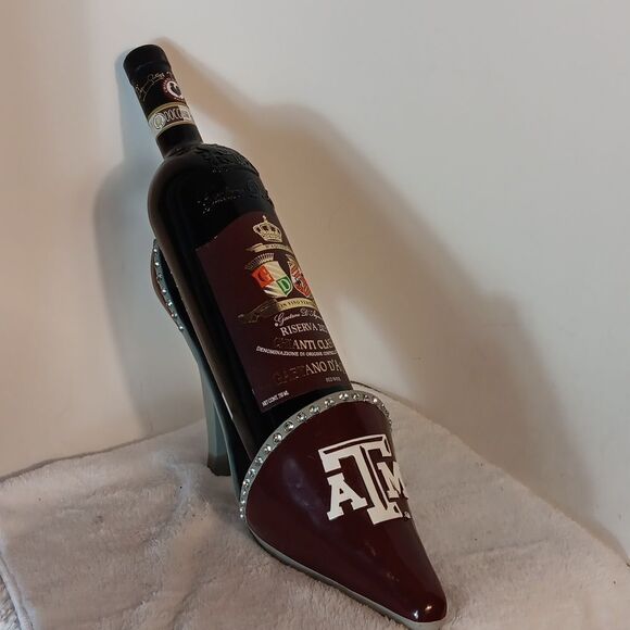 Texas A&M Maroon Stiletto Shoe Bottle Holder - Picture 5 of 5